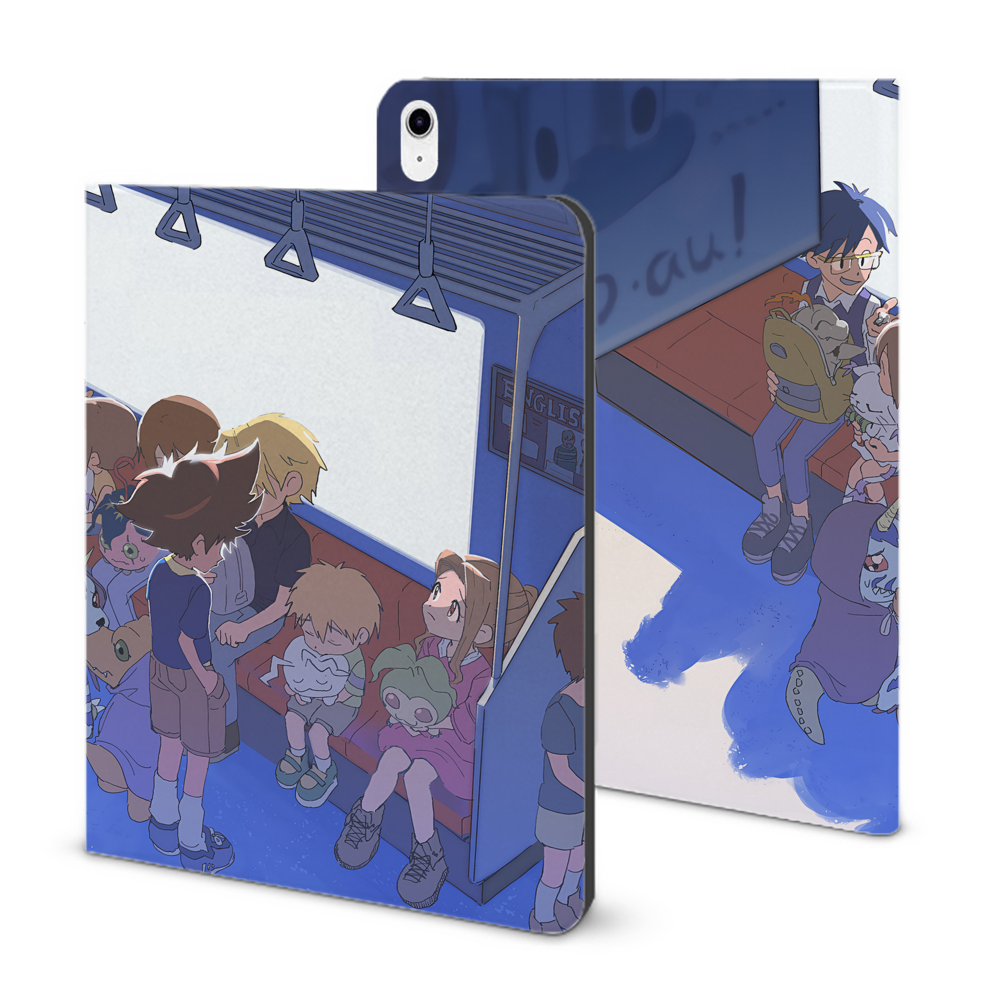 （画像用） Digimon デジタルモンスター/デジモン IPad ケース ブック型 PUレザー TPU 耐衝撃 軽量 薄型 ペン収納なし 全面保護 IPad 各モデル対応